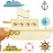 30pcs Unfinished Wooden Boat Cutout, DIY Crafts Cutouts Blank Wooden Sailboat Shaped Hanging Ornaments Gift Tags for Summer Ocean Sea Theme Party Decoration
